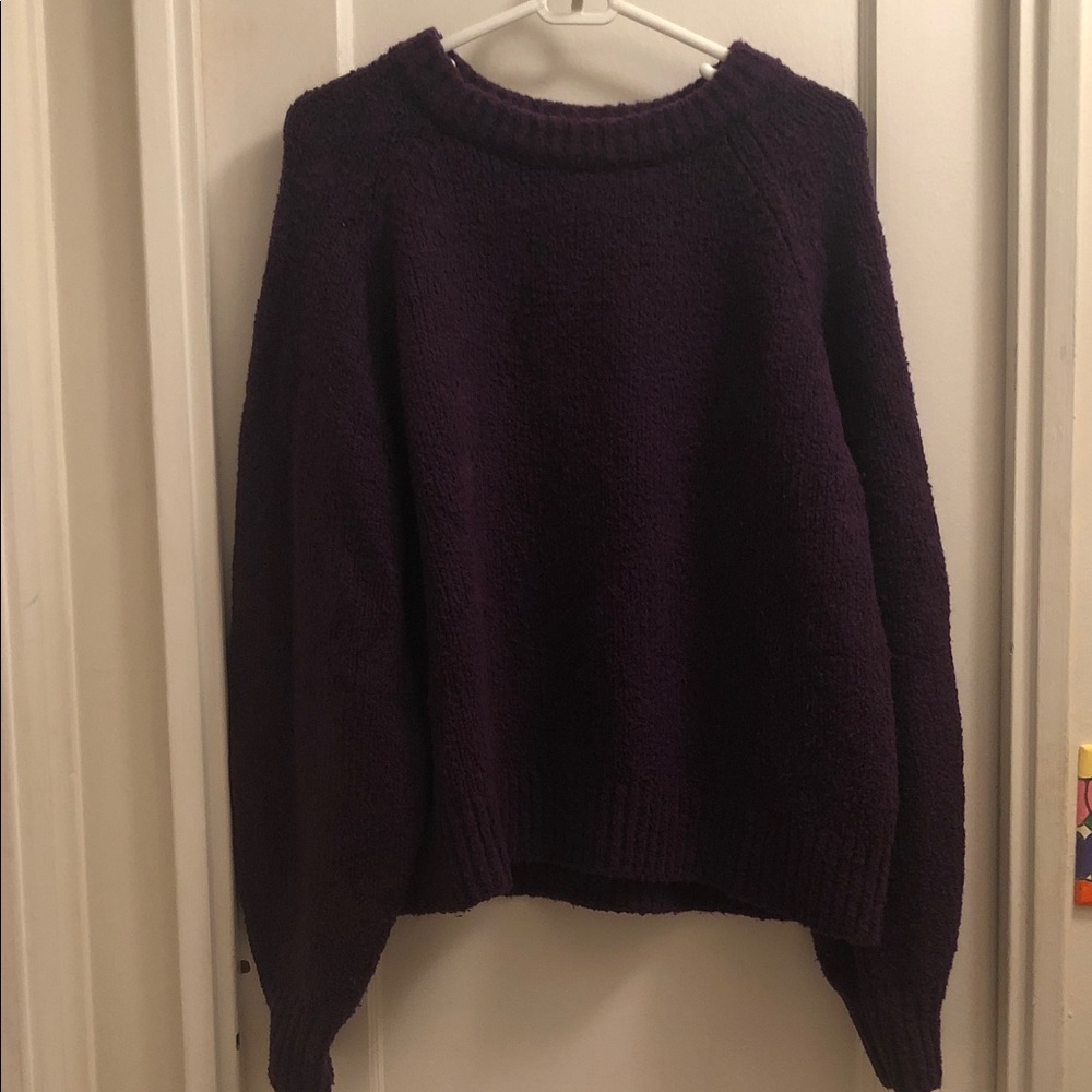 Banana Republic Boucle Deep Purple Pullover Sweater